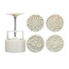 Moon Cake Mold 4 Cookie Stamps Flower Pattern Cookie Mold Pie Mold 125G