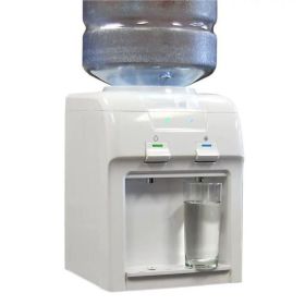 3-5 gallons. White Cold/Room Temperature Desk Water Dispenser