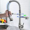 Kitchen Sink Faucet with Pull Down Sprayer; Single Handle; High Arc Brushed Nickel Pull Out Kitchen 360Â¬âˆž Faucet with 2 Modes; Durable Stainless Steel