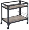 Jorgensen Serving Cart; Rustic Oak & Charcoal YF