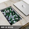 Drop in Ice Chest 20.6"Lx13.6"Wx12.6"H with Cover 304 Stainless Steel Drop in Cooler Included Drain-pipe and Drain Plug Drop in Ice Bin for Cold Wine