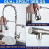 Kitchen Sink Faucet with Pull Down Sprayer; Single Handle; High Arc Brushed Nickel Pull Out Kitchen 360Â¬âˆž Faucet with 2 Modes; Durable Stainless Steel