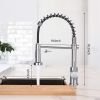 Single Handle Pull Down Spring Sprayer Kitchen Faucet in Brushed Nickel