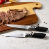 CHUSHIJI Steak Knives Set of 6 Stainless Steel Steak Knives Razor-Sharp Steak Knife Set Well-crafted Iridescent Seamless Ergonomically