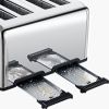 Toaster 4 Slice; Geek Chef Stainless Steel Extra-Wide Slot Toaster with Dual Control Panels of Bagel/Defrost/Cancel Function; 6 Toasting Bread Shade S