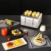 Toaster 4 Slice; Geek Chef Stainless Steel Extra-Wide Slot Toaster with Dual Control Panels of Bagel/Defrost/Cancel Function; 6 Toasting Bread Shade S