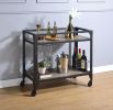 Jorgensen Serving Cart; Rustic Oak & Charcoal YF