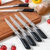 CHUSHIJI Steak Knives Set of 6 Stainless Steel Steak Knives Razor-Sharp Steak Knife Set Well-crafted Iridescent Seamless Ergonomically