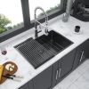 30x22 inch Kitchen Sink Drop In Gunmetal Black 16 Gauge Stainless Steel 30&quot; Single Bowl Topmount Kitchen Sink Basin