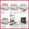 Toaster 4 Slice; Geek Chef Stainless Steel Extra-Wide Slot Toaster with Dual Control Panels of Bagel/Defrost/Cancel Function; 6 Toasting Bread Shade S