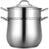 Good Helper In The Kitchen 2-Tier Stainless Steel Steamer Pot Saucepot