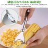 2Pcs Stainless Steel Corn Cob Peelers One-Step Cob Kerneler Remover Kitchen Corn Stripper Cutter Slicer Thresher Tool