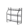 Black Three Tier Kitchen Seasoning Storage Rack Counter Organizer Spice Rack Shelf for Seasoning Jars,Spice Jars Sauce Bottles KJZWJ018-3HEI Two style