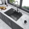 30x22 inch Kitchen Sink Drop In Gunmetal Black 16 Gauge Stainless Steel 30&quot; Single Bowl Topmount Kitchen Sink Basin