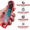 Digital Meat Thermometer with Probe - Waterproof;  Kitchen Instant Read Food Thermometer for Cooking;  Baking;  Liquids;  Candy;  Grilling BBQ & Air F