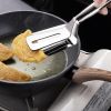 Stainless Steel Steak Clip Pancake Barbecue Spatula Clip BBQ Tongs Frying Fish Spatula Clip Bread Clip Household Kitchen Tool