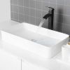 Sarlai Modern Square Above Counter White Porcelain Ceramic Bathroom Vessel Vanity Sink Art Basin