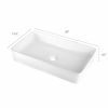 Sarlai Modern Square Above Counter White Porcelain Ceramic Bathroom Vessel Vanity Sink Art Basin