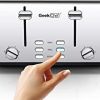 Toaster 4 Slice; Geek Chef Stainless Steel Extra-Wide Slot Toaster with Dual Control Panels of Bagel/Defrost/Cancel Function; 6 Toasting Bread Shade S