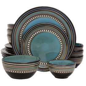 Gibson Elite Caf&eacute; Versailles 16 Piece Double Bowl Dinnerware Set - Blue