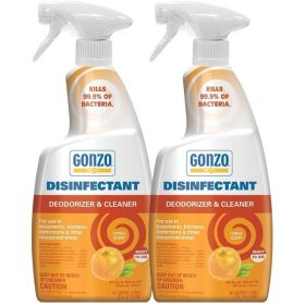 Gonzo Natural Magic Disinfectant & Deodorizer, Citrus Scent 24oz Bottle (2 Pack)