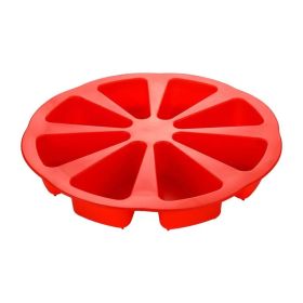 1pc Silicone Baking Molds; 8 Cavity Silicone Cake Mold; Triangle Cavity Cake Pan; For Oven And Instant Pot; DIY Baking Tool (Color: Red)