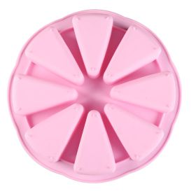 1pc Silicone Baking Molds; 8 Cavity Silicone Cake Mold; Triangle Cavity Cake Pan; For Oven And Instant Pot; DIY Baking Tool (Color: Pink)