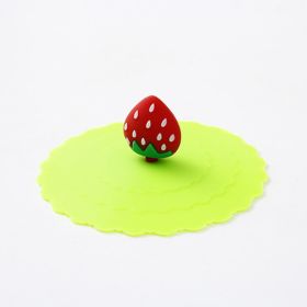 1pc Creative Silicone Cup Cover With Leak-proof And Dustproof Design; Suitable For Ceramic Tea Cup And Water Cup; Sealed Bowl Lid For Multi-purpose Us (Color: Green+ Strawberry)