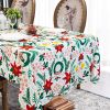 Muwago Christmas Garland Trimming Printed Fabric Tablecloth For Dining Room Decoration Washable Anti-Stain Anti-Oil Table Cover