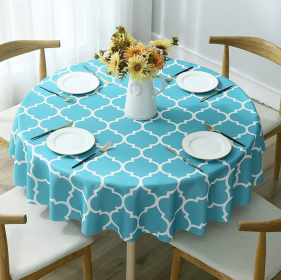 Tablecloth For Round Tables Waterproof Satin Resistant Washable Dining Table Protector (size: 120*120cmColorblue)