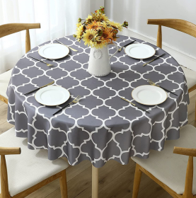 Tablecloth For Round Tables Waterproof Satin Resistant Washable Dining Table Protector (size: 152*152cmColorgray)