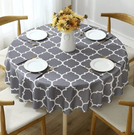 Tablecloth For Round Tables Waterproof Satin Resistant Washable Dining Table Protector (size: 100*100cmColorgray)