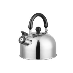 Camping Kitchen Office Use Stainless Steel Whistling Tea Kettle (Color: Silver, Type: Tea Kettle)