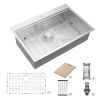 Lordear 18 Gauge Farmhouse Sink Kitchen Sink Apron Front Single Bowl Stainless Steel Sink