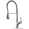 Commercial Spring Pull Down Kitchen Faucet with 3 Modes Sprayer Matte Black