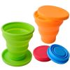 1pc Soft Silicone With Lid; Retractable Mini Folding Water Cup; For Outdoor Travel Hotel