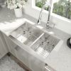 Lordear 33 Inch Farmhouse Sink 16 Gauge Kitchen Sink Apron Front Double Bowl 50/50 Stainless Steel Sink