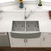 Lordear 36 Inch Farmhouse Sink 18 Gauge Kitchen Sink Apron Front Double Bowl 50/50 Stainless Steel Sink