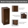 CHUSHIJI Knife Sets for Kitchen with Block and Sharpener 7-Pieces Premium Stainless Steel Kitchen Knife Sets with Block - Hard Wood Brown Knife Block