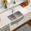 Lordear 36 Inch Farmhouse Sink 18 Gauge Kitchen Sink Apron Front Double Bowl 50/50 Stainless Steel Sink