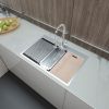 Lordear 18 Gauge Farmhouse Sink Kitchen Sink Apron Front Single Bowl Stainless Steel Sink