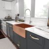 Lordear Gold Farmhouse Sink 16 Gauge Kitchen Sink Apron Front Single Bowl Rose Gold Stainless Steel Sink