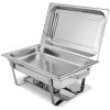 9 Quart 2 Packs Chafing Dish Chafer Dishes Buffet Set Stainless Steel Rectangular Chafing Dish Set