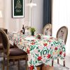 Muwago Christmas Garland Trimming Printed Fabric Tablecloth For Dining Room Decoration Washable Anti-Stain Anti-Oil Table Cover