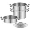 Daily Delicacies Pot 304 Stainless Steel  3-Tier Steamer Pot